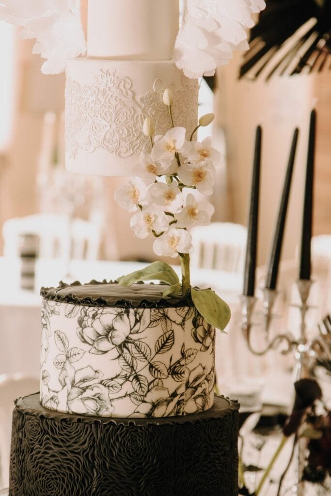 wedding cake noir&blanc