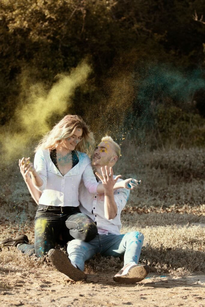 Séance photo couple poudre holi