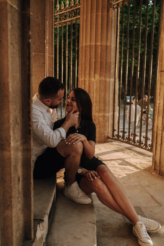 Séance photo couple parc Monceau